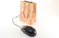 PC mouse attached the shopping bag