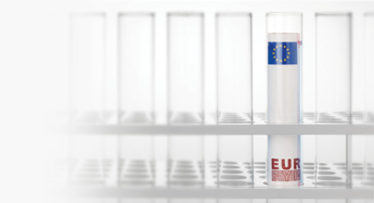 test tubes with Euro
